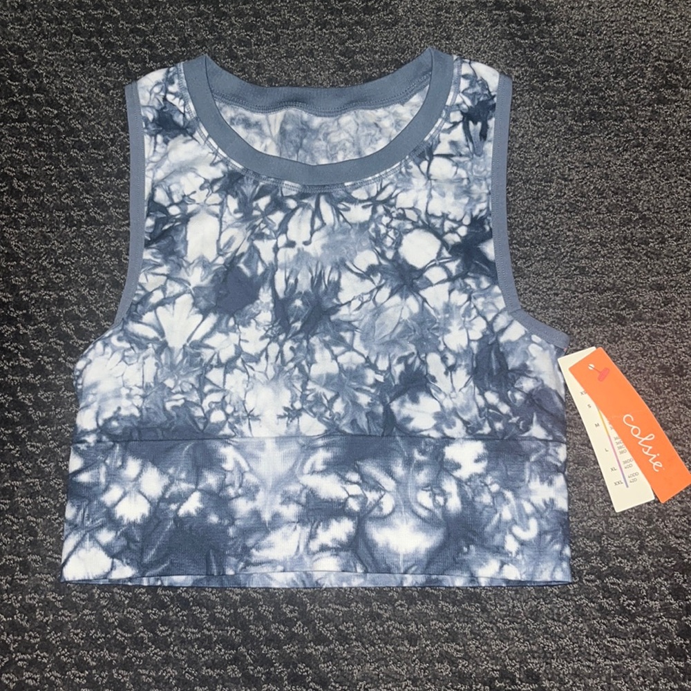 Colsie Women's Blue Marble High Neck Cropped
Tank Top NWT